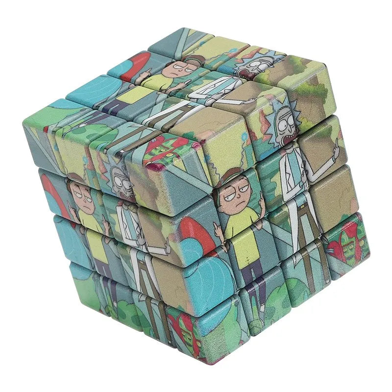 4-Layer Metal Rick and Morty Herbal Smoke Grinder Rubix Cube 58mm 