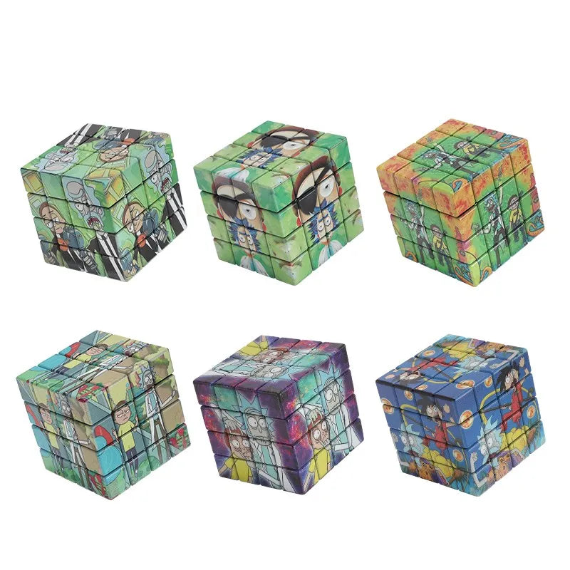 4-Layer Metal Rick and Morty Herbal Smoke Grinder Rubix Cube 58mm 